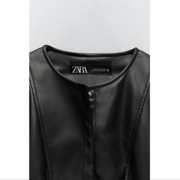 ZARA LEATHER FITTED JACKET | NWOT | SIZE: XXL - Picture 5 of 7